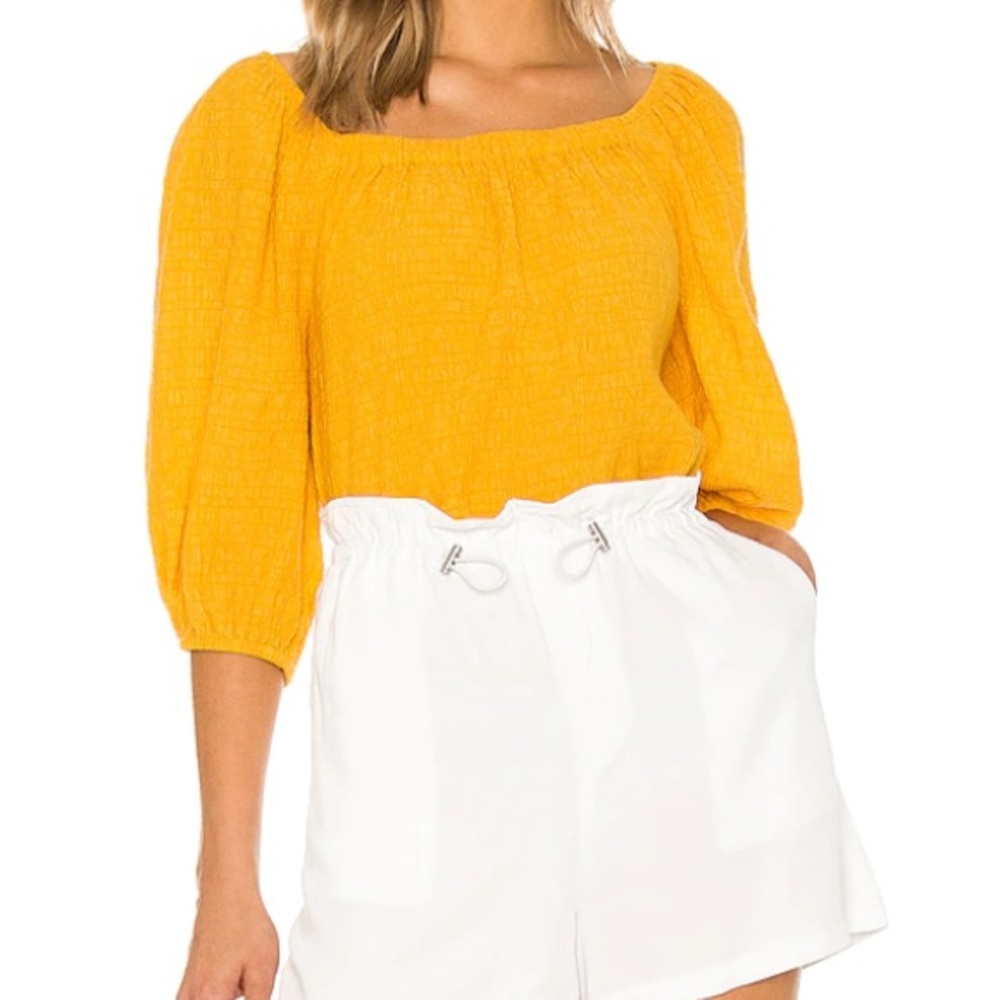 revolve yellow flowy top